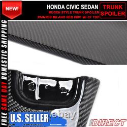 06-11 Civic Mugen RR Carbon Top Trunk Spoiler Painted Milano Red R81