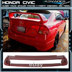 06-11 Civic Mugen Style Trunk Spoiler Painted #YR557P Habanero Red Pearl