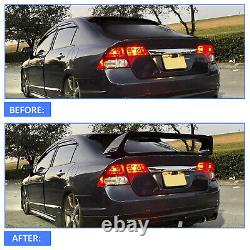 06-11 Gloss Blk Painted Rear Trunk Spoiler Wing JDM Mugen Style For Honda Civic