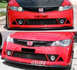 06-11 Honda Civic Mugen RR Front Bumper Lip Spoiler lip PU PLASTIC BLACK UK FD