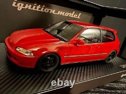 1/18 Ig3045 Honda Civic Eg6 Red Ignition Model Vtec Mugen Initial D Minicar