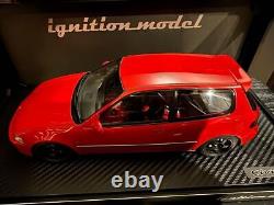 1/18 Ig3045 Honda Civic Eg6 Red Ignition Model Vtec Mugen Initial D Minicar