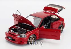 1/18 MOTORHELIX Honda CIVIC Type R EK9 MUGEN POWER Red Diecast Model Car