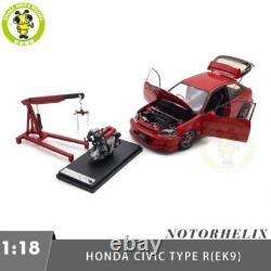 1/18 MOTORHELIX Honda CIVIC Type R EK9 MUGEN POWER Red Diecast Model Car