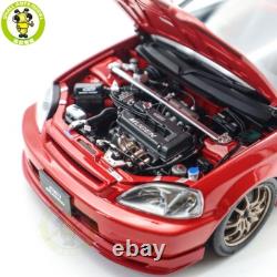 1/18 MOTORHELIX Honda CIVIC Type R EK9 MUGEN POWER Red Diecast Model Car