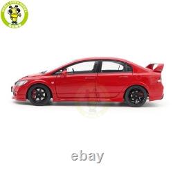 1/18 MOTORHELIX Honda CIVIC Type R FD2 MUGEN RR Milano Red Diecast Model Car