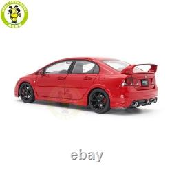 1/18 MOTORHELIX Honda CIVIC Type R FD2 MUGEN RR Milano Red Diecast Model Car