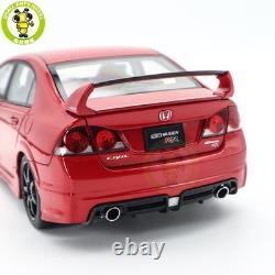 1/18 MOTORHELIX Honda CIVIC Type R FD2 MUGEN RR Milano Red Diecast Model Car