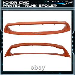 12-15 Honda Civic Sedan Mugen Trunk Spoiler OEM Painted YR612P Orange Fire Pearl