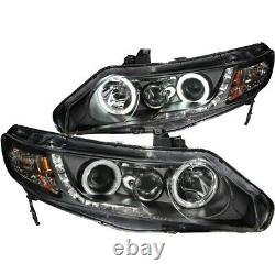 121454 Anzo Headlight Lamp Driver & Passenger Side New Sedan LH RH for Civic