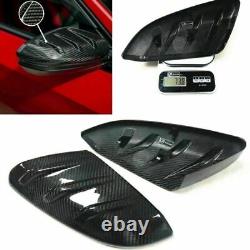 1Pair Dry Carbon Mirror Cover Cap For Mugen Honda Civic Type-R FK8 2016-2021