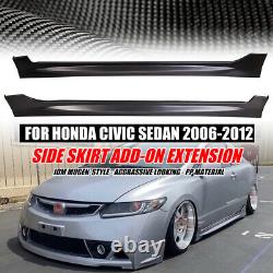 2pcs Mugen Rr Style Side Skirt Extension Add-on Apron For CIVIC 2006-2011 Sedan