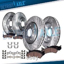 8pc Front Rear Drilled Brake Rotors and Brake Pads Kit for Honda Civic Acura CSX