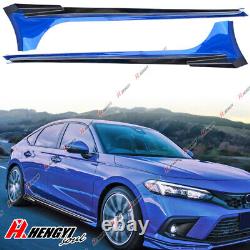 Aegean Blue Metallic Painted Mugen Side Skirt Kits For Honda Civic 2022 2023