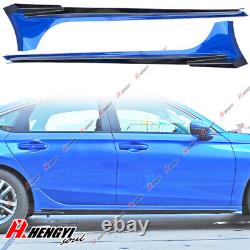 Aegean Blue Metallic Painted Mugen Side Skirt Kits For Honda Civic 2022 2023