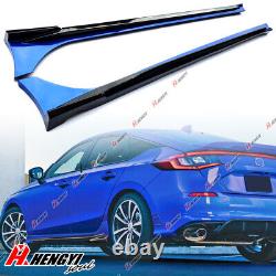 Aegean Blue Metallic Painted Mugen Side Skirt Kits For Honda Civic 2022 2023