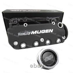 Black MUGEN Racing Rocker Engine Valve Cover +Oil Cap For Honda Civic VTEC SOHC