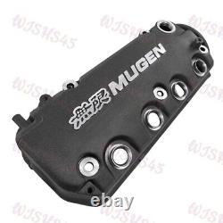 Black MUGEN Racing Rocker Engine Valve Cover + Oil Cap For Honda Civic VTEC SOHC