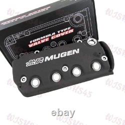 Black MUGEN Racing Rocker Engine Valve Cover + Oil Cap For Honda Civic VTEC SOHC