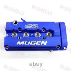 Blue MUGEN Racing Rocker Valve Cover With Oil Cap for Honda Civic B16 B17 B18 VTEC