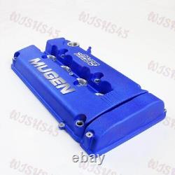 Blue MUGEN Racing Rocker Valve Cover With Oil Cap for Honda Civic B16 B17 B18 VTEC