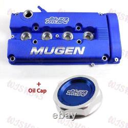 Blue MUGEN Racing Rocker Valve Cover With Oil Cap for Honda Civic B16 B17 B18 VTEC