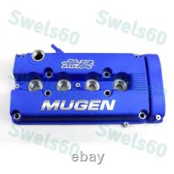 Blue MUGEN Style Engine Valve Cover With Oil Cap For 1999 2000 Honda CIVIC SI