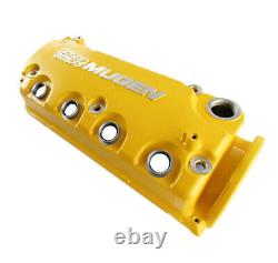 Car Engine Valve Cover Mugen SOHC VTEC D16Y7 D16Y8 Yellow For Honda Civic