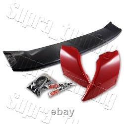 Carbon Fiber For 2012-2015 Honda Civic 4DR MUGEN Factory Red Rear Spoiler Wing