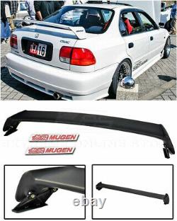 EOS For 96-00 Honda Civic Sedan Mugen Style Rear Wing Spoiler with Red Emblems