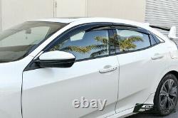 EOS Mugen Style Smoke Tinted Side Window Visors For 16-21 Honda Civic Hatchback