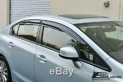 EOS Visors For 12-15 Honda Civic Sedan JDM Mugen II Style Side Window Deflectors