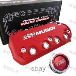 Engine Valve Cover Red MUGEN Racing Rocker with Oil Cap For Honda Civic VTEC SOHC