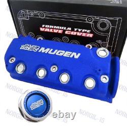 Engine Valve Cover with Oil Cap For Honda Civic VTEC SOHC Blue MUGEN Racing Rocker