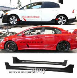 FIT 06-11 Honda Civic 4Dr Sedan FD1 MUGEN Style Side Skirt Set 2pcs SHIP USA