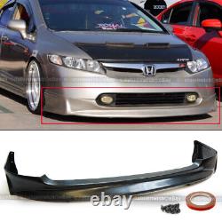 Fit 06-08 Civic 4 Dr Sedan Mugen Style PU Front Bumper Lip Spoiler Body Kit