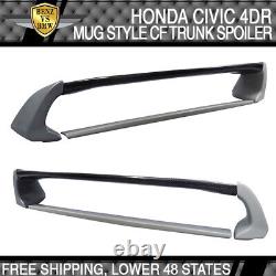 Fit 06-11 07 08 Honda Civic 4Dr Rear Trunk Spoiler Wing Carbon Fiber Mugen Style