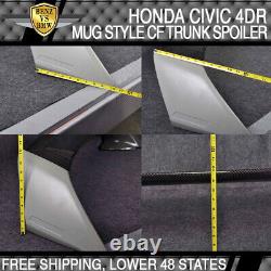 Fit 06-11 07 08 Honda Civic 4Dr Rear Trunk Spoiler Wing Carbon Fiber Mugen Style