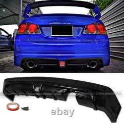 Fit 06-11 Civic 4 Dr Sedan Mugen RR Style PU Rear Bumper Lip With LED Body Kit