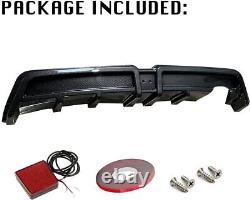 Fit 06-11 Honda Civic 4dr Mugen RR Rear Bumper Diffuser withLED Carbon Fiber Style