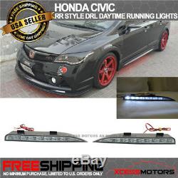 Fit 06-11 Honda Civic Mugen RR Front Bumper + Front Bumper Lip ABS + LED DRL 2PC