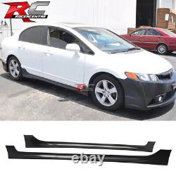 Fit 06-11 Honda Civic Sedan Mugen RR Style Side Skirts Extension In Pair PP