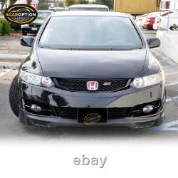 Fit 09-11 Honda Civic 2Dr Coupe Mugen Style Front Bumper Lip Spoiler PU