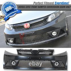 Fit 12-14 Civic Sedan 4D ABS Mugen Style Front Bumper Conversion USDM Only