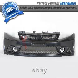 Fit 12-14 Civic Sedan 4D ABS Mugen Style Front Bumper Conversion USDM Only