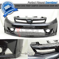 Fit 12-14 Civic Sedan 4D ABS Mugen Style Front Bumper Conversion USDM Only