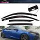 Fit 16-20 Honda Civic Coupe Window Visor Mugen Type Tape-on Guard With White Si