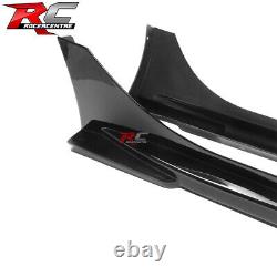 Fit 22-25 Honda Civic 4D 5D Mugen Style Side Skirts Rocker PP Gloss Black 2PCS