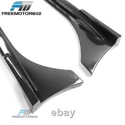 Fit 22 Honda Civic 4Dr Mug Style Carbon Fiber Print PP Side Skirts Extension 2PC