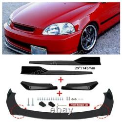 Fit 96-98 Honda Civic Mugen Front Bumper Lip /Spoiler Body Kit Side+Skirt Rear